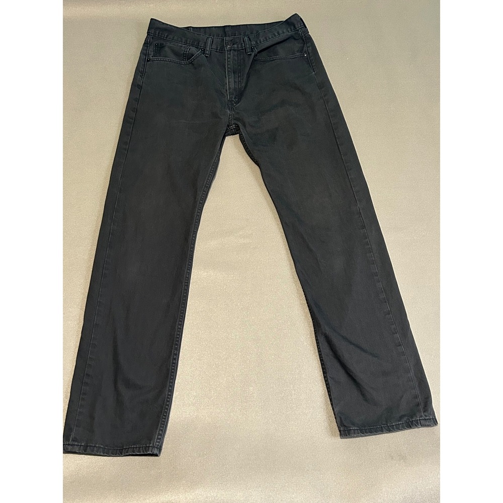 Levis 505 Regular Fit Jeans Mens 34x34 Charcoal Gray Straight Leg Denim Pants